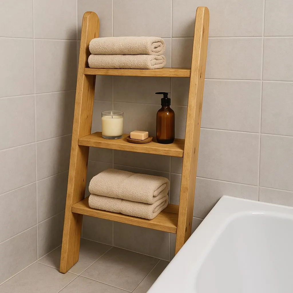 Decorative Wooden 3 Tier Ladder Shelf